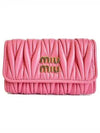 Gold Logo Plaque Matelasse Leather Key Holder Pink - MIU MIU - BALAAN 2