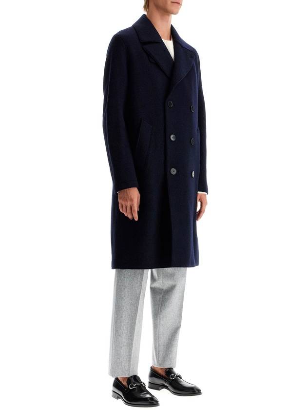 double-breasted wool coat in boiled - HARRIS WHARF LONDON - BALAAN 3