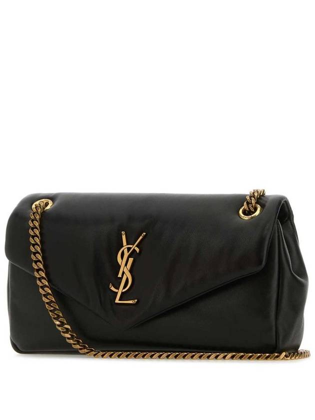 Calypso Small Plunged Lambskin Shoulder Bag Black - SAINT LAURENT - BALAAN 3