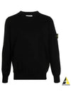 Crewneck Soft Cotton Knit Top Black - STONE ISLAND - BALAAN 2