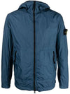 Men's Wappen Patch Nylon Hooded Jacket Blue - STONE ISLAND - BALAAN 2