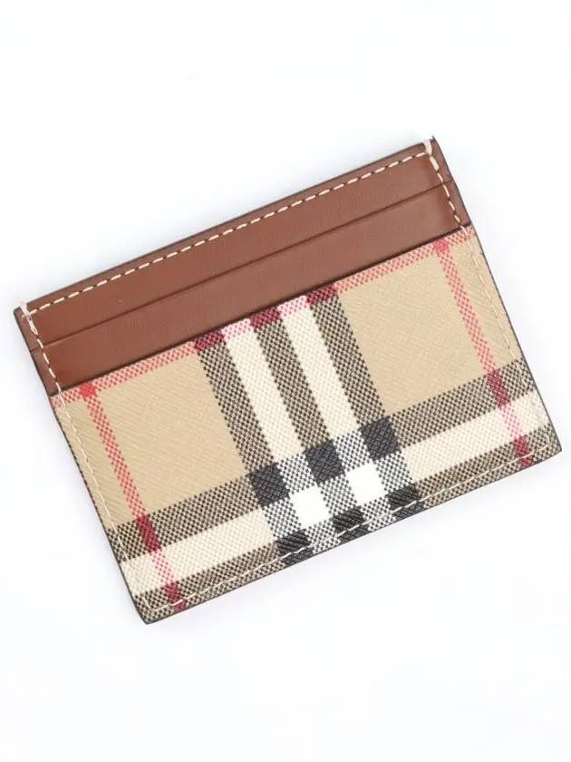 Vintage Check Leather Card Wallet Brown - BURBERRY - BALAAN 4