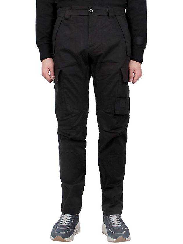 Men's Metropolis Stretch Satin Cargo Straight Pants Black - CP COMPANY - BALAAN 3