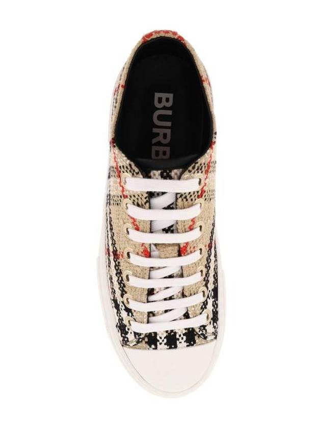 Vintage Check Boucle Low Top Sneakers Beige - BURBERRY - BALAAN 3