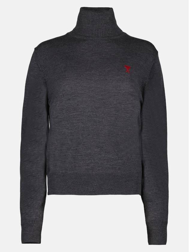 De Coeur Wool Turtleneck Heather Grey - AMI - BALAAN 2