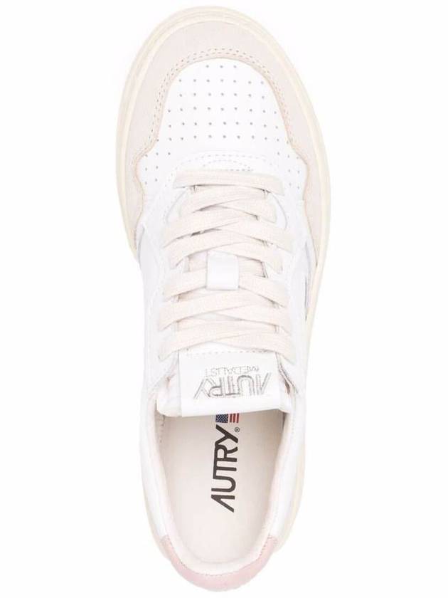 Autry Woman'S White And Pink Leather  Low Sneakers With Logo - AUTRY - BALAAN 4