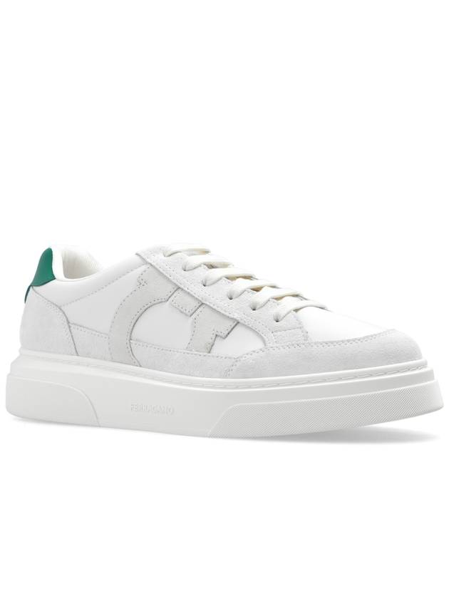 Gancini Outline Low-Top Sneakers White - SALVATORE FERRAGAMO - BALAAN 5