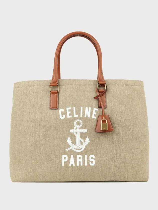 Anchor Print Cabas Tote Bag Beige - CELINE - BALAAN 6