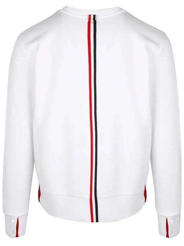 Center Back Stripe Crewneck Sweatshirt White - THOM BROWNE - BALAAN 4