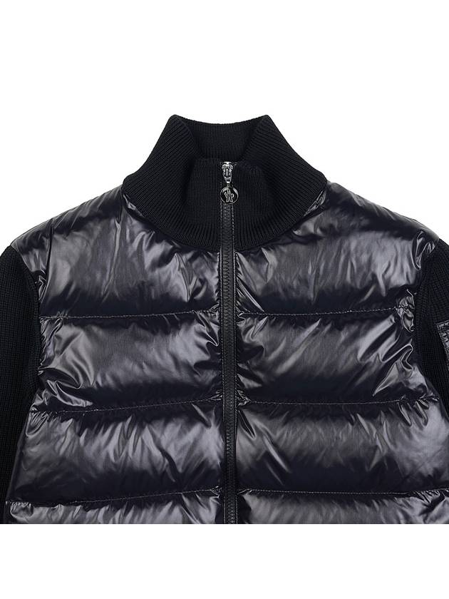 Padded Wool Cardigan Black - MONCLER - BALAAN 4