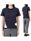 Women's Short Sleeve T-Shirt Navy - THOM BROWNE - BALAAN 2