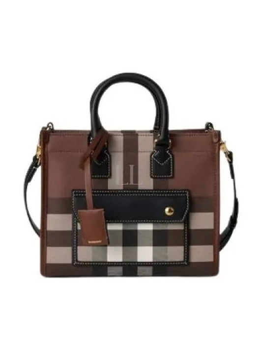 Tartan Check Freya Mini Tote Bag Brown - BURBERRY - BALAAN 2