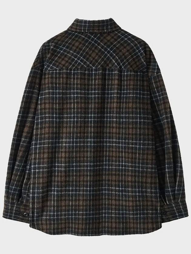 Neuer Check Wool Overfit Long Sleeve Shirt Brown - NOIRER - BALAAN 4