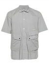 Cotton Popeline Pocket Short Sleeve Shirt Grey - CP COMPANY - BALAAN 2