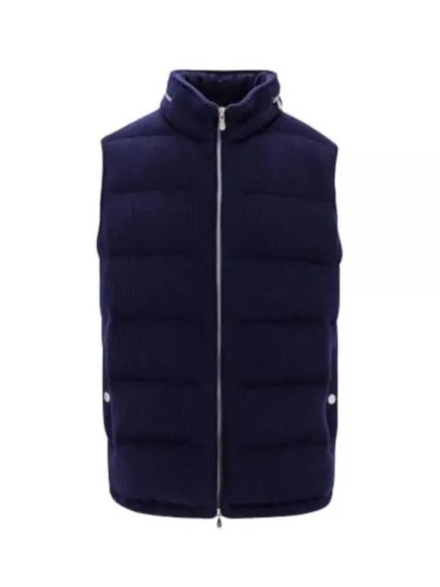 Ribbed Cachemire Vest Navy - BRUNELLO CUCINELLI - BALAAN 2