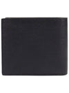 Classic Logo Textured Leather Half Wallet Black - SAINT LAURENT - BALAAN 3