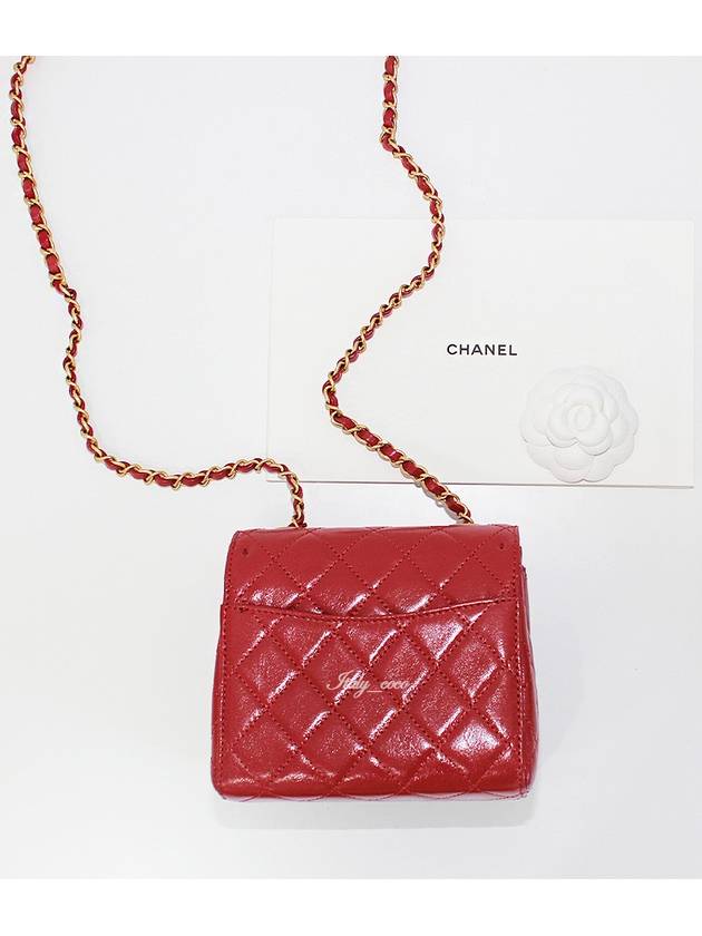 CC logo flap mini bag burgundy chain bag vintage gold AS3648 B09177 NK293 - CHANEL - BALAAN 3