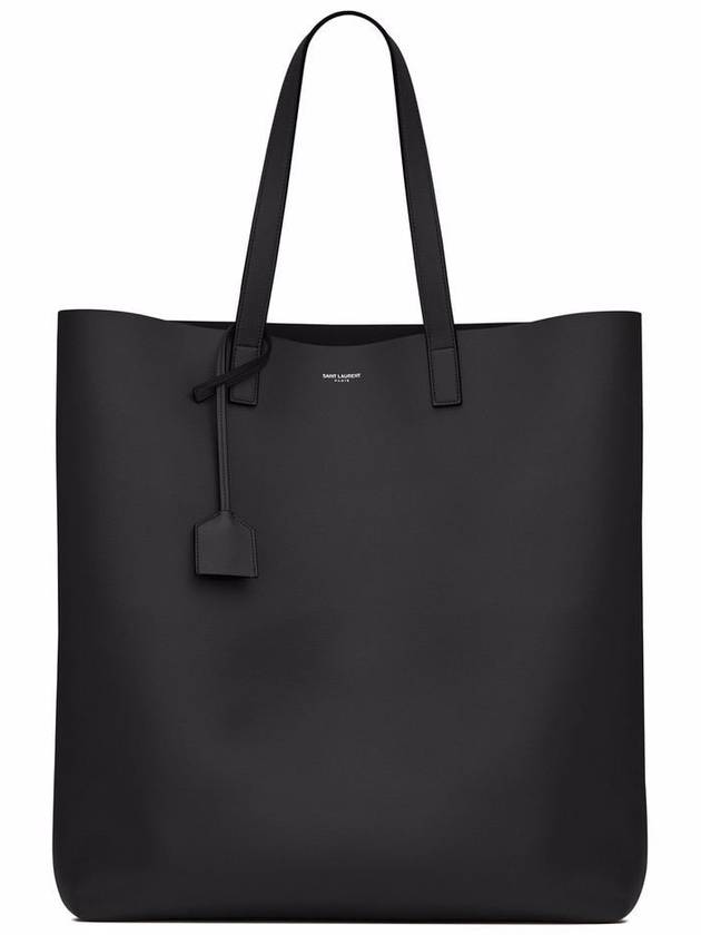 Logo Soft Leather Bold Tote Bag Black - SAINT LAURENT - BALAAN 2