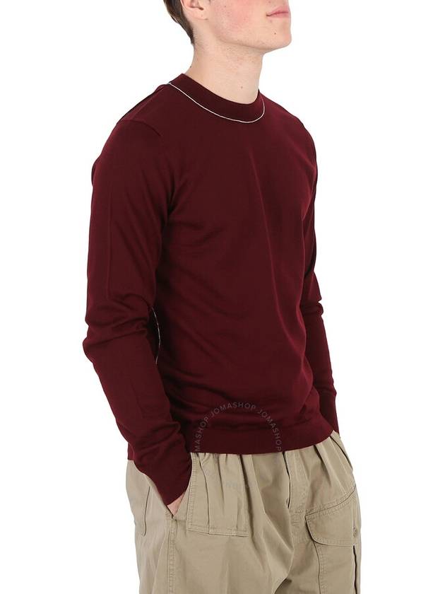 Back Stitch Crew Neck Wool Knit Top Bordeaux - MAISON MARGIELA - BALAAN 3