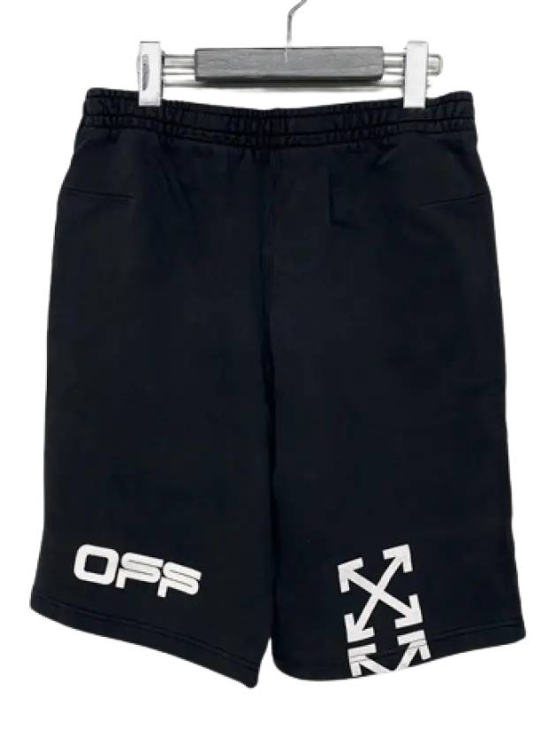 Logo Print Bermuda Shorts Black - OFF WHITE - BALAAN 4