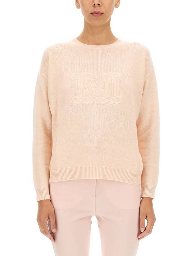 Aster M Logo Cashmere Knit Top Nude - MAX MARA - BALAAN 2