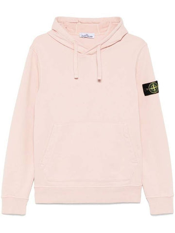 6100045 Organic Cotton Fleece Drawstring Hoodie Rose - STONE ISLAND - BALAAN 1