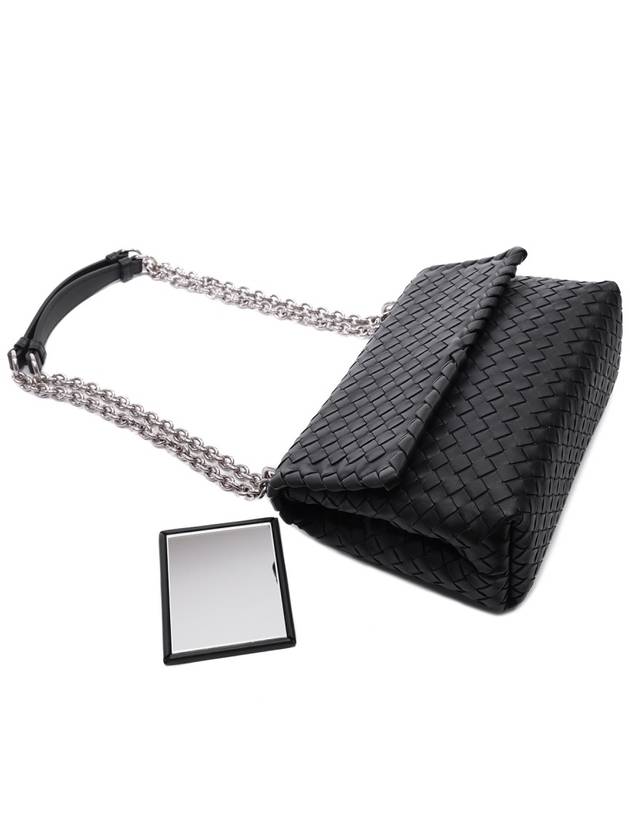 Intrecciato Olympia Shoulder Bag Black - BOTTEGA VENETA - BALAAN 6