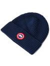 Logo Arctic Disc Rib Beanie Navy Heather - CANADA GOOSE - BALAAN 4