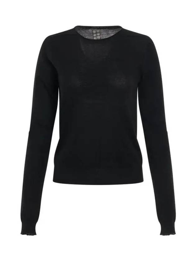 Biker Level Round Neck Knit Top Black - RICK OWENS - BALAAN 1