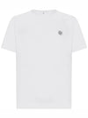 Pisato Effect Logo Patch Short Sleeve T-Shirt White - STONE ISLAND - BALAAN 2