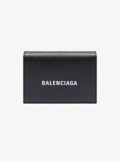 Logo Print Tri-Fold Half Wallet Black - BALENCIAGA - BALAAN 2