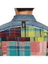 Tartan Patchwork Denim Vest Blue - ACNE STUDIOS - BALAAN 8