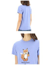 All Right Fox Printing Short Sleeve T-Shirt Provence Blue - MAISON KITSUNE - BALAAN.