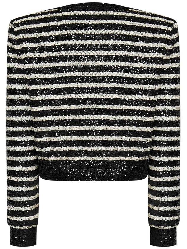 striped sequin jacket black - BALMAIN - BALAAN 3