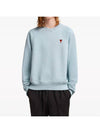 Cotton Heart Logo Sweatshirt Blue - AMI - BALAAN 3