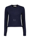 Heart Logo Cashmere Knit Top Navy - AMI - BALAAN 2