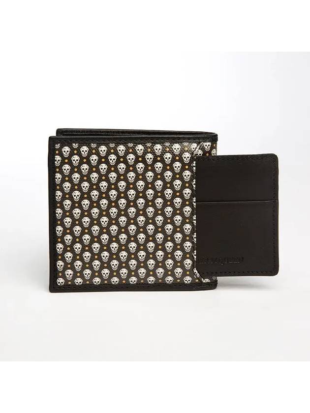 Mini skull pattern two way bifold wallet black - ALEXANDER MCQUEEN - BALAAN 2