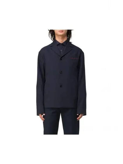 3-Button Single Boxy Jacket Blue Black - MARNI - BALAAN 2