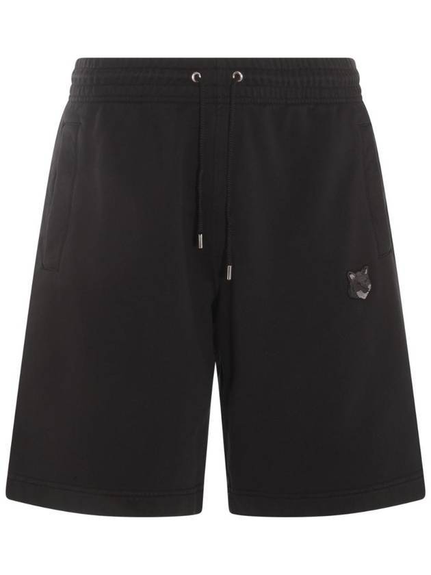 Bold Fox Head Patch Oversized Jog Shorts Black - MAISON KITSUNE - BALAAN 1