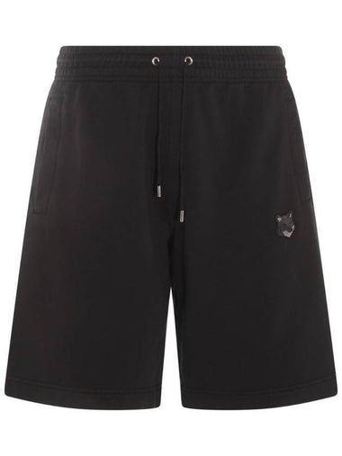 Bold Fox Head Patch Oversized Jog Shorts Black - MAISON KITSUNE - BALAAN 1