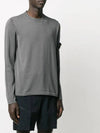 Men's Logo Wappen Crew Neck Knit Sweatshirt Grey - STONE ISLAND - BALAAN 4