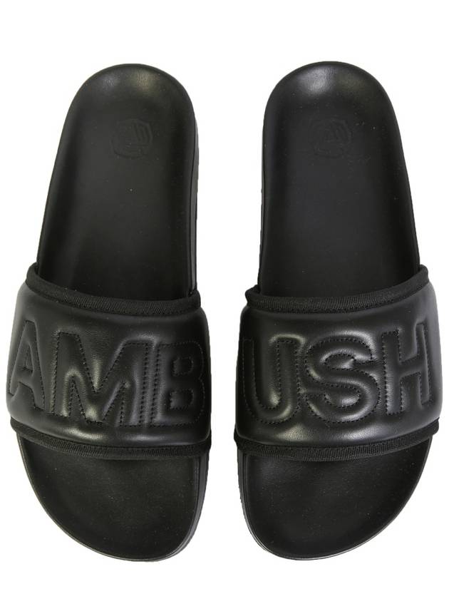 Men's Logo Padded Slippers Black - AMBUSH - BALAAN 4