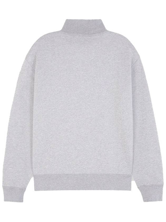 Fox Head Patch Half Zipper Sweatshirt Light Grey Melange - MAISON KITSUNE - BALAAN 3