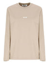 Micro Logo Long Sleeve T-Shirt Beige - MSGM - BALAAN 2