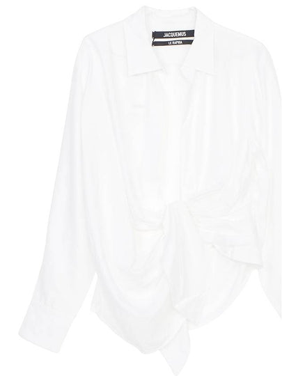 Le Chemise Bahia Tied Sash Shirt White - JACQUEMUS - BALAAN 2