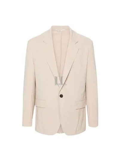 Seersucker Single Breasted Blazer Jacket Beige - HUGO BOSS - BALAAN 2