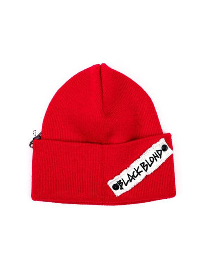 Side Patch Long Beanie Red - BLACKBLOND - BALAAN 2