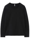 Semi over Silket Cotton U neck Long Sleeve BLACK - WEST GRAND BOULEVARD - BALAAN 2