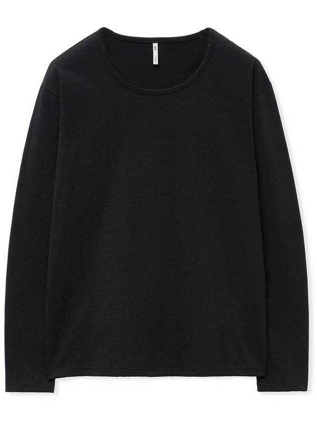 Semi over Silket Cotton U neck Long Sleeve BLACK - WEST GRAND BOULEVARD - BALAAN 2