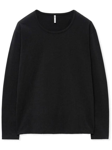 Semi over Silket Cotton U neck Long Sleeve BLACK - WEST GRAND BOULEVARD - BALAAN 1